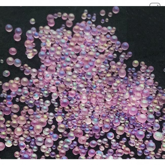 Iridescent Pastel Glass Clear Bead Ball - Light Purple - 1