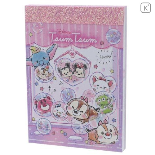 Japan Disney Mini Notepad - Tsum Tsum Love Pink - 1