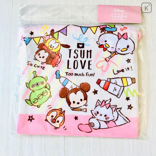 Japan Disney Drawstring Bag - Tsum Tsum Love - 1