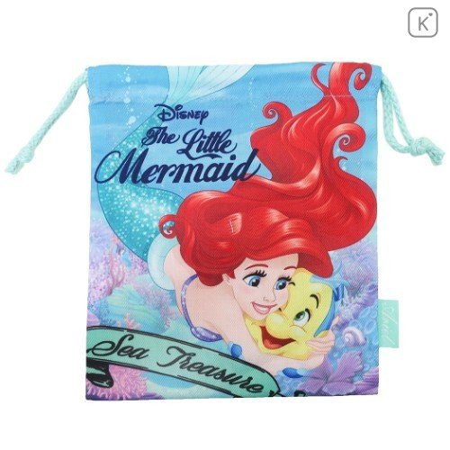 Japan Disney Drawstring Bag - Little Mermaid Ariel in the Sea - 1
