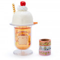Japan Sanrio Pompompurin Washi Paper Masking Tape - 3 Rolls Set Ice Cream Parfait - 1