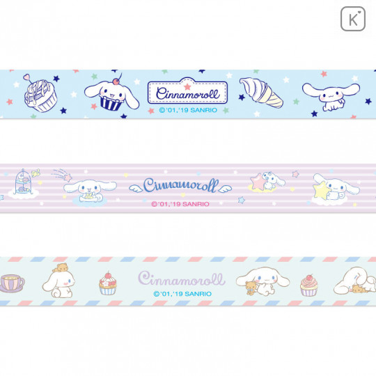 Japan Sanrio Cinnamoroll Washi Paper Masking Tape - 3 Rolls Set Ice Cream Parfait - 7