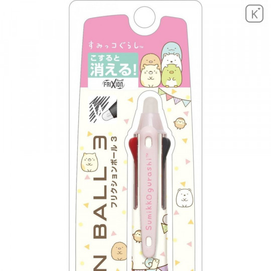 Japan San-X FriXion Erasable 0.5mm 3-Color Multi Gel Pen - Sumikko Gurashi Pink - 2
