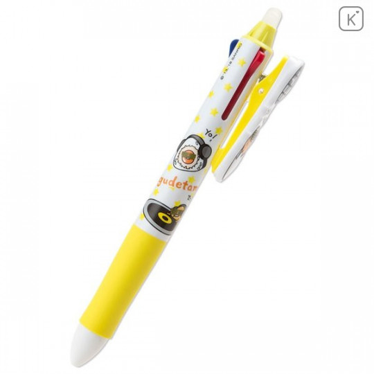 Japan Sanrio FriXion Ball 3 Color Multi Erasable Gel Pen - Gudetama - 3