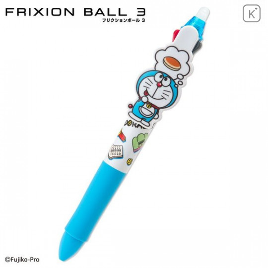 Japan Doraemon FriXion Erasable 3 Color Multi Gel Pen - 1