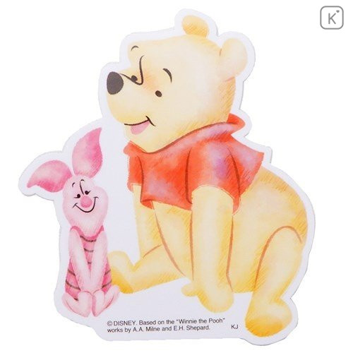 Japan Disney Big Sticker - Winnie the Pooh & Piglet - 2