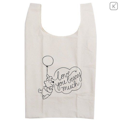 Japan Disney Eco Shopping Bag - Winnie the Pooh Love You - 1