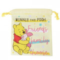 Japan Disney Drawstring Bag - Winnie the Pooh & Piglet - 1