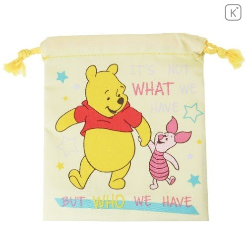 Japan Disney Drawstring Bag - Winnie the Pooh & Piglet - 2
