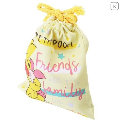 Japan Disney Drawstring Bag - Winnie the Pooh & Piglet - 3