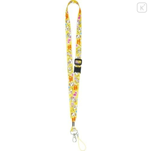 Japan Disney Neck Strap - Chip & Dale Yellow - 1