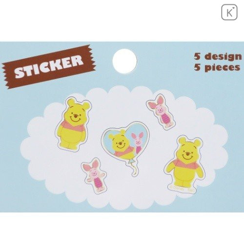Japan Disney Seal Flake Sticker - Winnie the Pooh & Piglet - 2