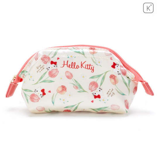 Japan Sanrio Cosmetic Makeup Pouch - Hello Kitty Flower - 1