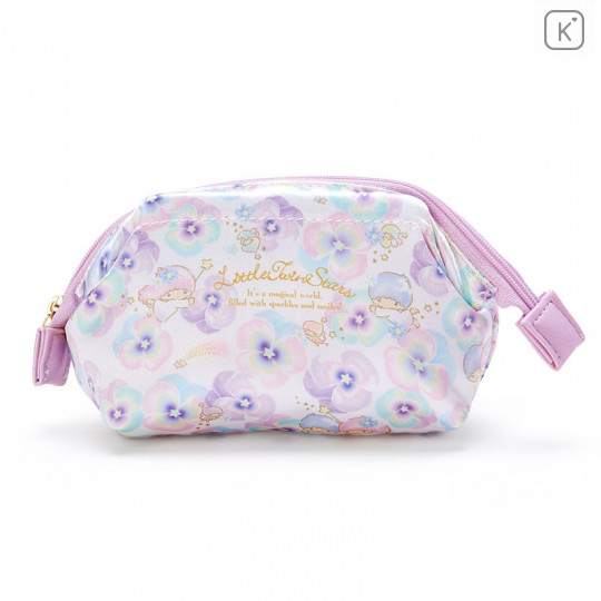 Japan Sanrio Cosmetic Makeup Pouch - Little Twin Stars Flower - 1