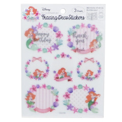 Japan Disney Tracing Deco Stickers - Princess Ariel & Flower
