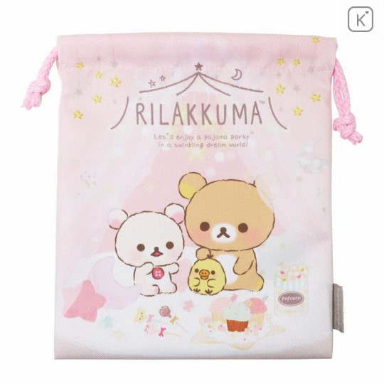 Japan Rilakkuma Drawstring Bag - Korilakkuma Pyjama Kiiroitori - 1