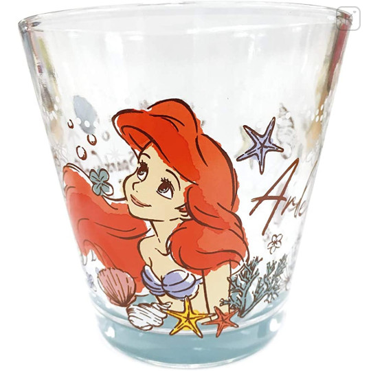 Japan Disney Princess Glass Tumbler - Little Mermaid Ariel - 1