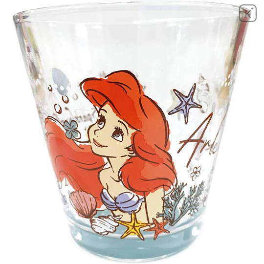 Japan Disney Princess Glasses Tumbler - Little Mermaid Ariel - 1