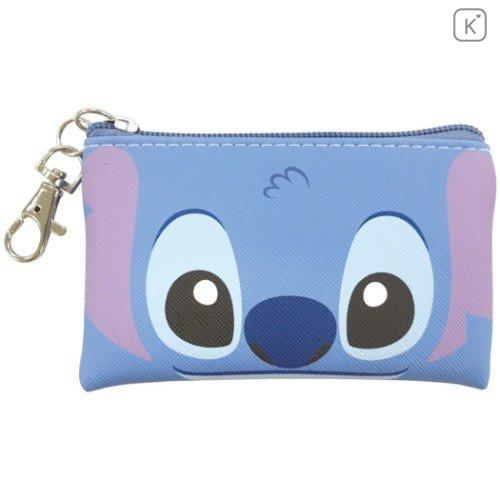 Japan Disney Flat Mini Pouch - Stitch Faces - 1