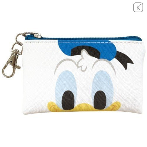 Japan Disney Flat Mini Pouch - Donald Duck Faces - 1