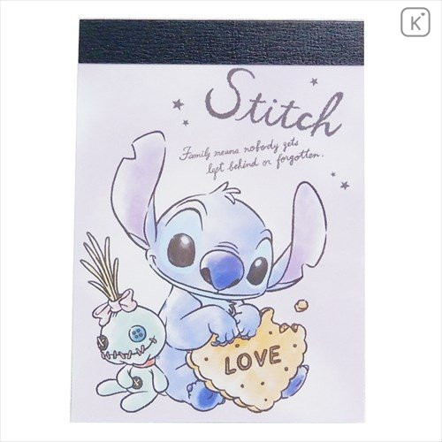 Japan Disney Mini Notepad - Stitch & Scrump Love - 1