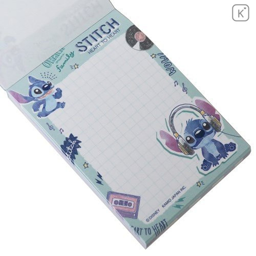 Japan Disney Mini Notepad - Stitch & Music - 2