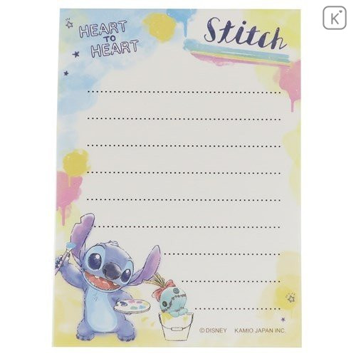 Japan Disney Mini Notepad - Stitch Painting - 2