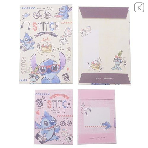 Japan Disney Mini Letter Envelope Set - Stitch - 2