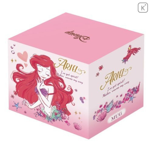Japan Disney Princess Ceramic Mug - Little Mermaid Ariel Dreamy with Gift Box Set - 2