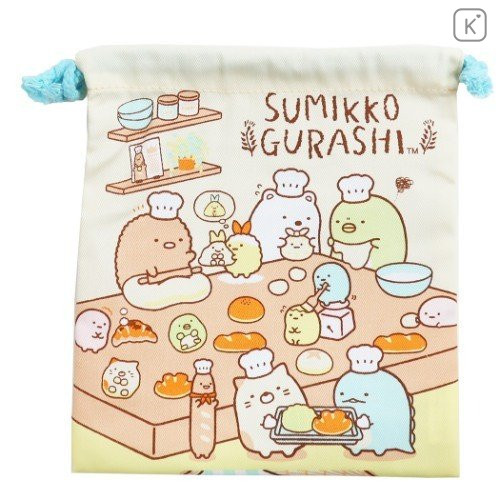 Japan Sumikko Gurashi Drawstring Bag - Bread - 1