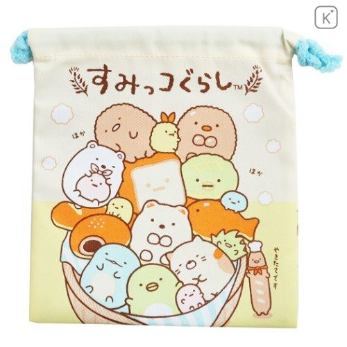 Japan Sumikko Gurashi Drawstring Bag - Bread - 2