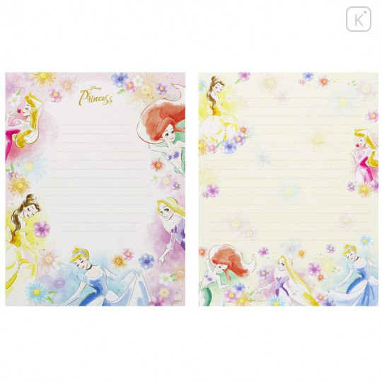 Japan Disney Letter Envelope Set - Princess Rapunzel Belle Ariel - 4