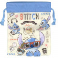 Japan Disney Drawstring Bag - Stitch Heart to Heart - 1