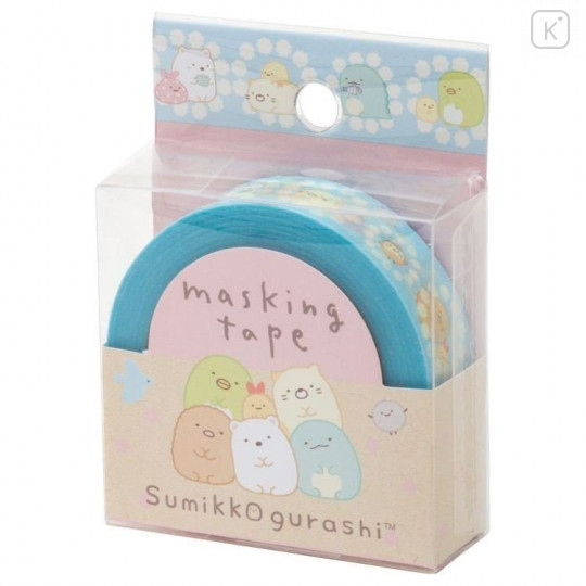 Japan San-X Washi Paper Masking Tape - Sumikko Gurashi Blue - 1
