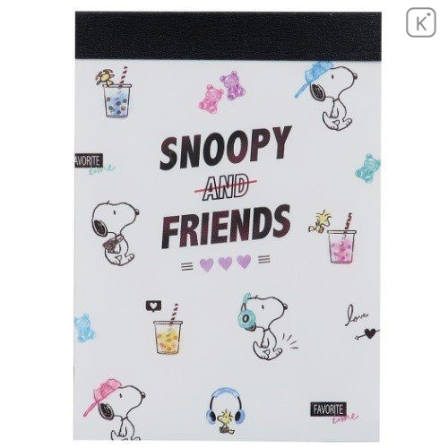 Japan Snoopy Mini Notepad - White - 1