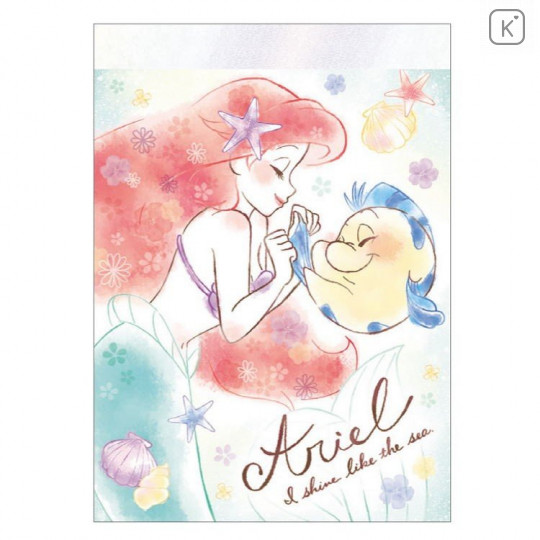 Japan Disney Mini Notepad - Little Mermaid Ariel & Friend - 1