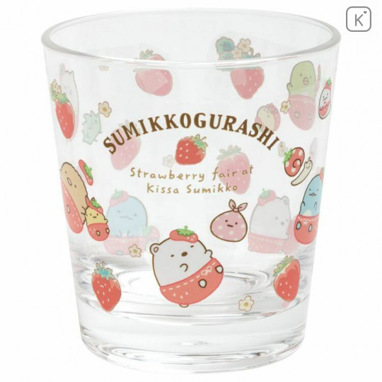 Japan San-X Acrylic Tumbler - Sumikko Gurashi & Strawberry - 1