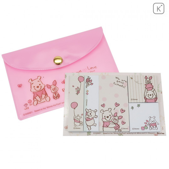 Japan Disney Store Winnie the Pooh Sticky Notes & Folder Set - 2