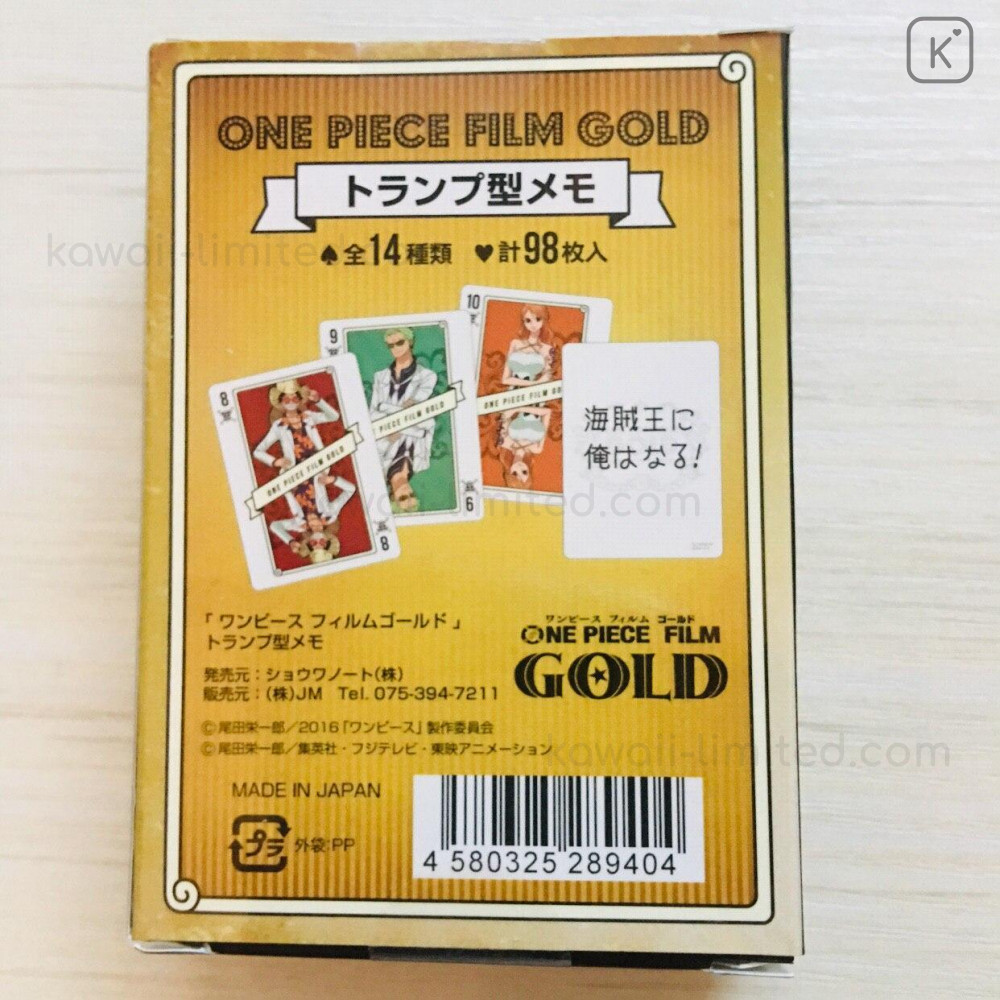 Japan One Piece Playing Cards One Piece Film Gold Kawaii Limited