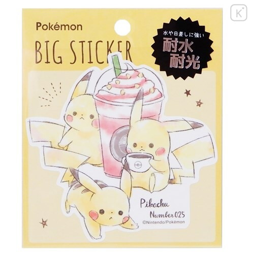 Japan Pokemon Big Sticker - Pikachu - 1