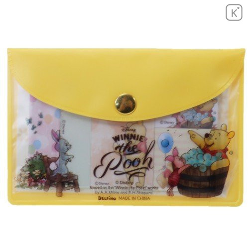 Japan Disney Winnie The Pooh Sticky Notes & Folder Set - 1