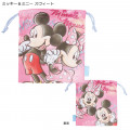 Japan Disney Drawstring Bag - Mickey Mouse & Minnie Mouse - 1