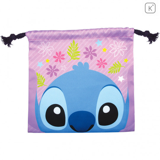 Japan Disney Drawstring Bag - Stitch Faces - 1