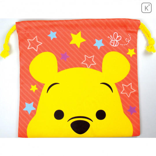 Japan Disney Drawstring Bag - Winnie The Pooh Faces - 1