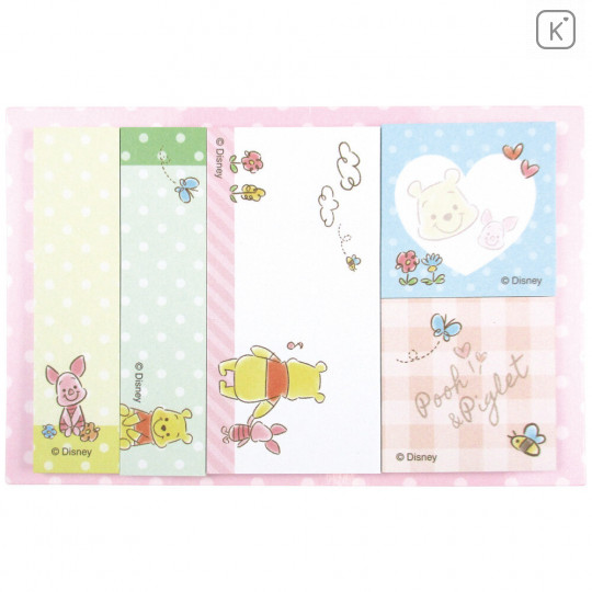 Japan Disney Sticky Notes & Folder Set - Winnie the Pooh & Piglet - 2