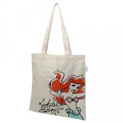 Japan Disney Cotton Tote Bag - Little Mermaid Ariel