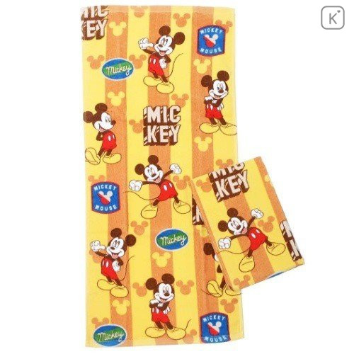 Japan Disney Fluffy Towel - Mickey Mouse 2 pcs - 1