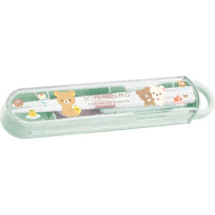 Japan San-X Chopsticks 16.5cm & Spoon with Case - Rilakkuma / Sweets