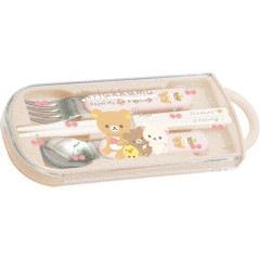 Japan San-X Bento Lunch Cutlery Set Spoon Fork Chopstick - Rilakkuma / Sweets