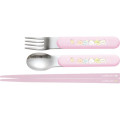 Japan San-X Chopsticks 16.5cm & Spoon & Fork with Case - Sumikko Gurashi / Star Rainbow - 2